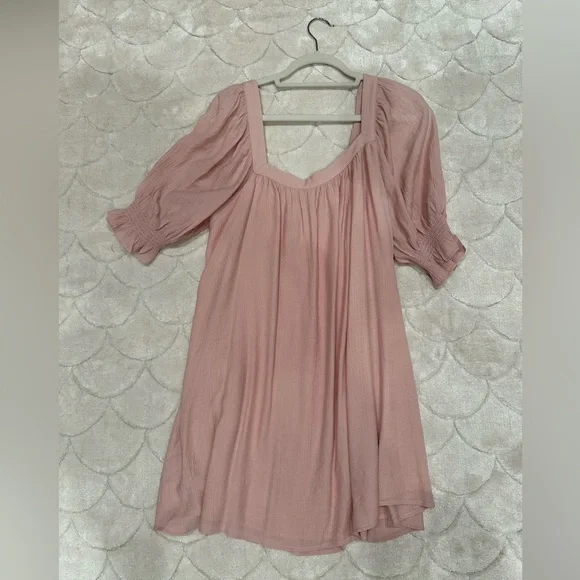 Brand new with tags Lovers and Friends light pink babydoll button up dress M - Picture 2 of 6
